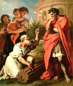 Tarquin the Elder consulting Attus Nevius the Augur
