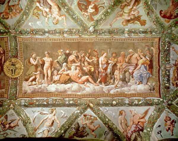 The Council of the Gods, ceiling painting of the Courtship and Marriage of Cupid and Psyche - view 1