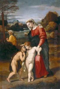 Holy Family with the infant St. John the Baptist by Raphael