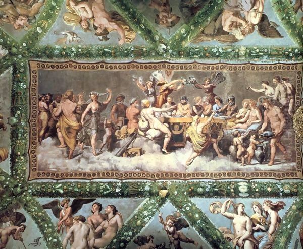 The Banquet of the Gods, ceiling painting of the Courtship and Marriage of Cupid and Psyche - view 1