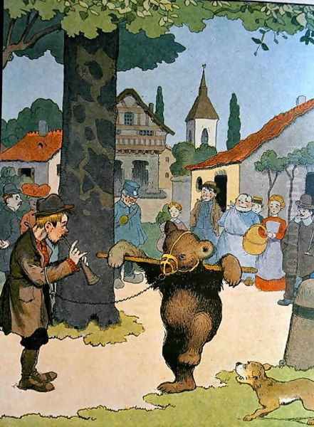 The Bear Leader, illustration from Le Buffon de Benjamin Rabier', adapted from Histoire Naturelle of Georges de Buffon 1707-88 - view 1