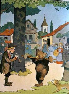 The Bear Leader, illustration from Le Buffon de Benjamin Rabier', adapted from Histoire Naturelle of Georges de Buffon 1707-88 by Benjamin Rabier