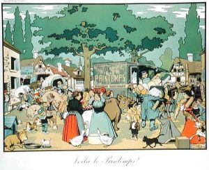 Poster advertising Le Printemps delivery service, 1904 by Benjamin Rabier
