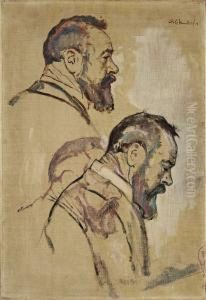 Ferdinand Hodler (portraitstudien) by Emil Orlik