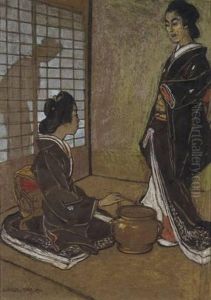 Zwei Geishas by Emil Orlik