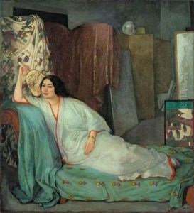 Frau Auf Dem Divan by Emil Orlik