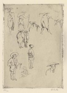 Japanische Bauern by Emil Orlik