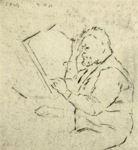 A Portrait Of The Painter Max Slevogt by Emil Orlik