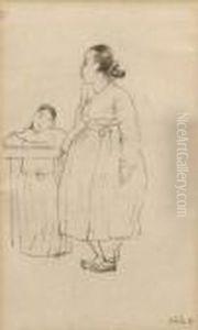 Zweikoreanerinnen by Emil Orlik