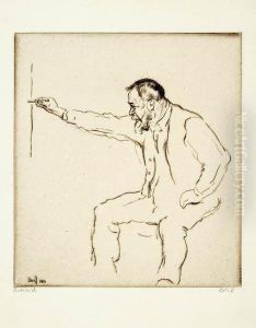 Ferdinand Hodler An Der Staffelei - Max Slevogtzeichnend