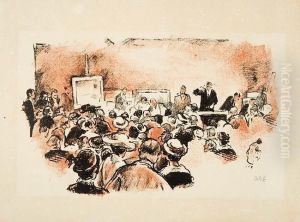 Auf Der Kunstauktion by Emil Orlik