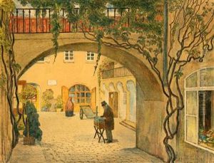 Prager Hof Mit Leierkastenmann