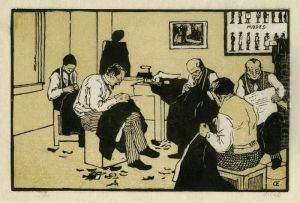 Schneiderwerkstatt by Emil Orlik