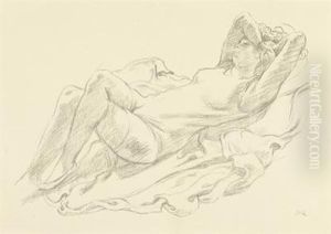 Ruhendes Madchen by Emil Orlik