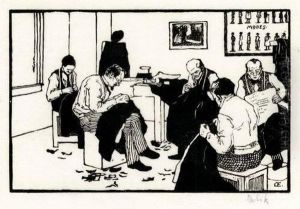 Schneiderwerkstatt Bei Orlik In Prag by Emil Orlik
