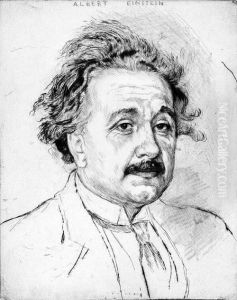 Portrat Albert Einstein by Emil Orlik