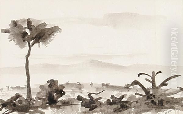 Sudliche Landschaft Mit Blick Auf Hugelkette - view 1