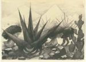 Magueyes Y Nopales by Jose Clemente Orozco
