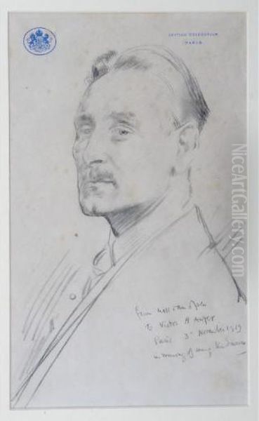A Head And Shoulder Portrait Study Of Victor Auger - view 1