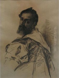 Bearded Man In Antique Costume by Sir William Newenham Montague Orpen