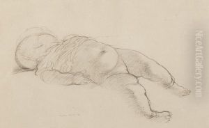 Study Of A Sleeping Baby by Sir William Newenham Montague Orpen