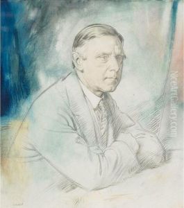 Portrait Study Of Major Gilbert Byng Alwyne Russell by Sir William Newenham Montague Orpen