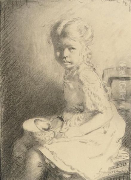 Bunny Seated Holding A Bowl And Spoon On Her Lap - view 1
