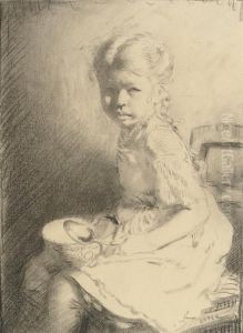 Bunny Seated Holding A Bowl And Spoon On Her Lap