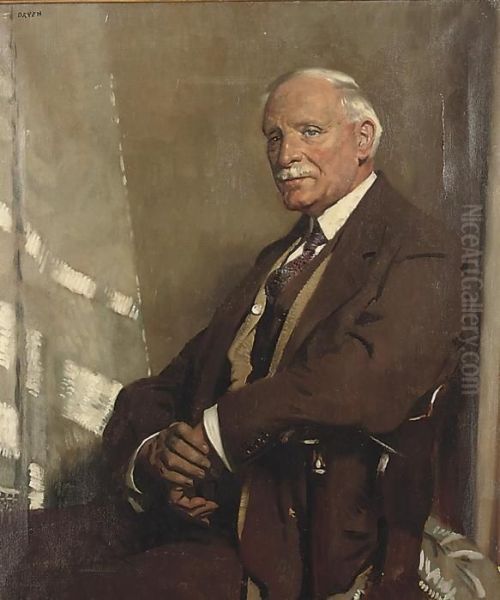Portrait Of A Gentleman, Seated Half-length, In A Brown Three-piecesuit - view 1