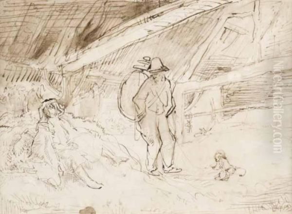 Spanish Strolling Players In An Irish Barn - view 1