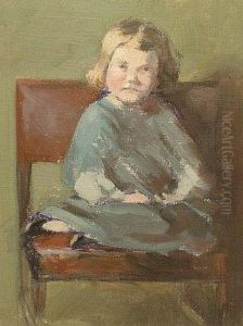 Portrait Of Kit Aged 7 by Sir William Newenham Montague Orpen