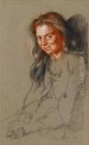 Study Of An Irish Girl by Sir William Newenham Montague Orpen