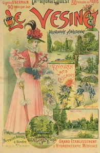Poster for the Chemins de Fer de l'Ouest to Le Vesinet, c.1895-1900 by Albert Robida