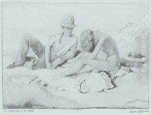 The Draughtsman And His Model by Sir William Newenham Montague Orpen