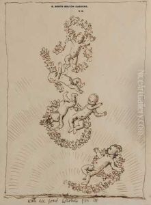 New Years Greeting For 1909 - Putti And Wreaths