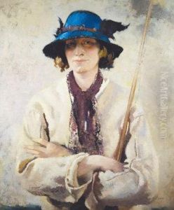 The Blue Hat, Portrait Of Vera Hone From The Angler Series
