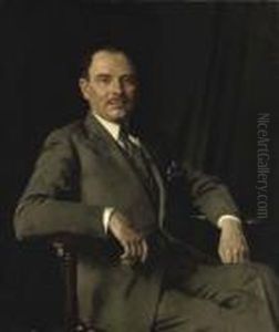 Portrait Of Sir Louis Bernhard Baron by Sir William Newenham Montague Orpen