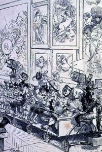 The Tramway in the Louvre, from The Twentieth Century, 1884 by Albert Robida