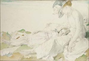 Grace And Mary, The Artist's Wife And Daughter; Sunny Weather
