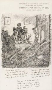 Richard And William Have Tea With Nina B. by Sir William Newenham Montague Orpen