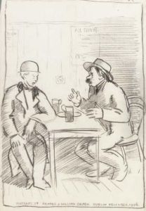 My Brother And Myself Have A Pint In Davy Byrne's by Sir William Newenham Montague Orpen