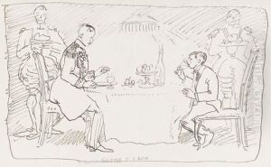 Dinner With Major General Sir Henry Merrick Lawson by Sir William Newenham Montague Orpen