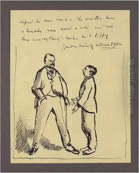 An Illustrated Letter To Mrs St George (orpen Pleading With Sargent) - view 1