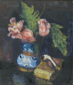 Nature Morte Au Livre Et Pipe by Manuel Ortiz De Zarate