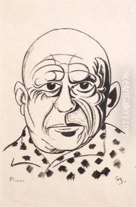 < Portrait De Picasso >. by Manuel Ortiz De Zarate