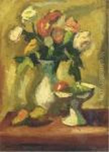 Flowers And Fruit On A Table