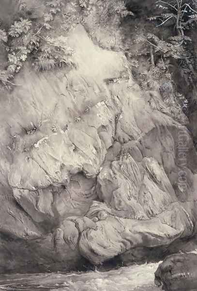 Gweiss Rock at Glenfinlas, 1853-54 by John Ruskin