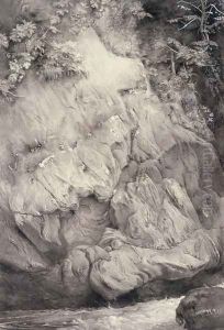 Gweiss Rock at Glenfinlas, 1853-54