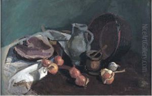 Nature Morte Au Jambon Et Aux Oignons