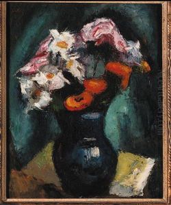 A Still Life With Flowers In A Vase by Manuel Ortiz De Zarate